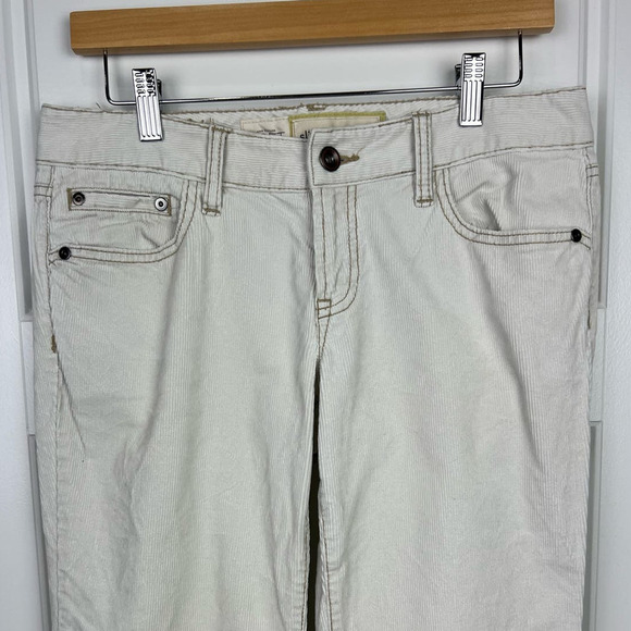 Loft Mid Rise Flap Pocket White Stretch Slim Boot Micro Corduroy Women's Pant 6P - Picture 3 of 10